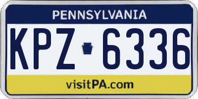 PA license plate KPZ6336