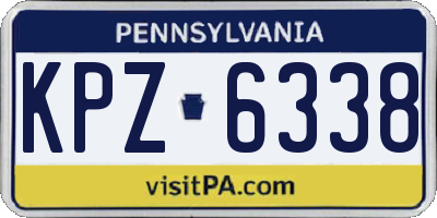 PA license plate KPZ6338