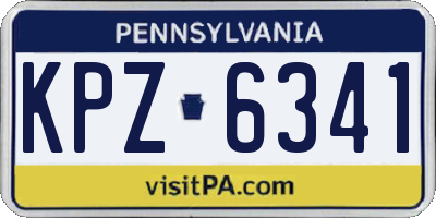 PA license plate KPZ6341