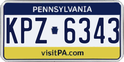 PA license plate KPZ6343
