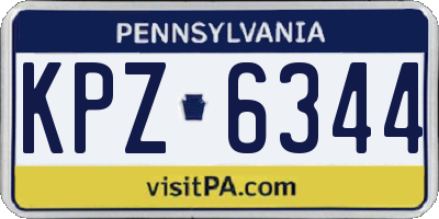 PA license plate KPZ6344