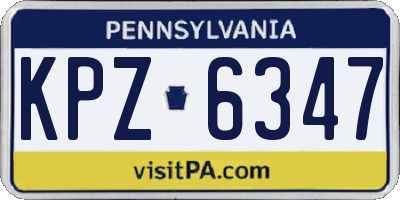 PA license plate KPZ6347