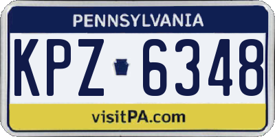 PA license plate KPZ6348