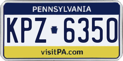 PA license plate KPZ6350
