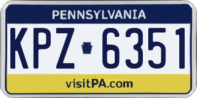 PA license plate KPZ6351