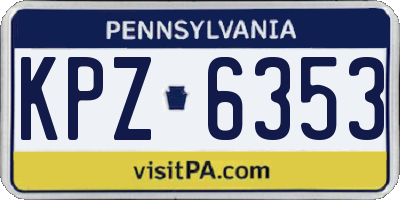 PA license plate KPZ6353