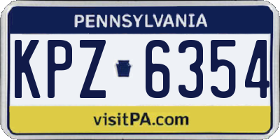 PA license plate KPZ6354