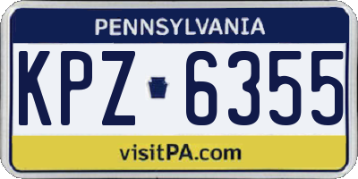 PA license plate KPZ6355