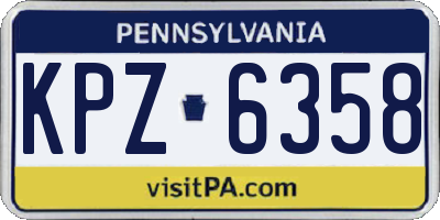 PA license plate KPZ6358