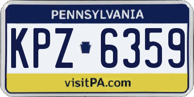 PA license plate KPZ6359