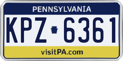 PA license plate KPZ6361