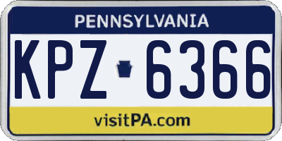 PA license plate KPZ6366