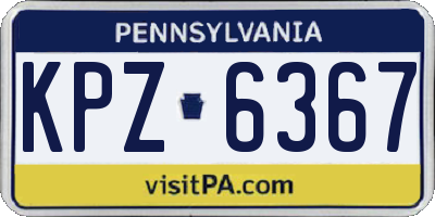 PA license plate KPZ6367