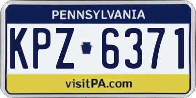 PA license plate KPZ6371