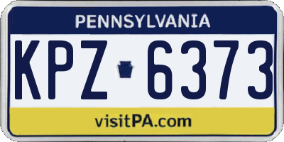 PA license plate KPZ6373