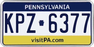 PA license plate KPZ6377