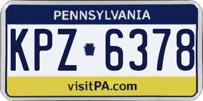 PA license plate KPZ6378
