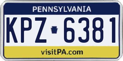 PA license plate KPZ6381