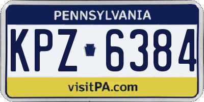 PA license plate KPZ6384