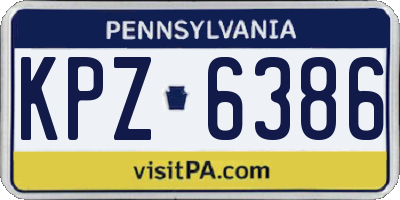 PA license plate KPZ6386