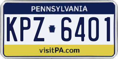 PA license plate KPZ6401
