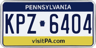 PA license plate KPZ6404