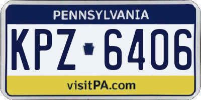 PA license plate KPZ6406