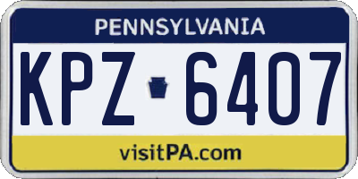 PA license plate KPZ6407