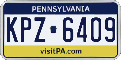 PA license plate KPZ6409