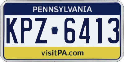 PA license plate KPZ6413