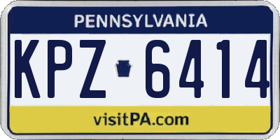 PA license plate KPZ6414