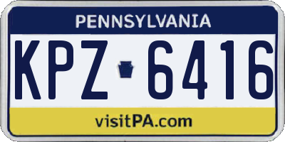 PA license plate KPZ6416