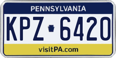 PA license plate KPZ6420