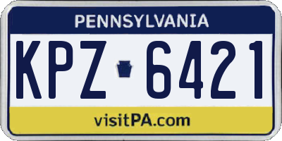 PA license plate KPZ6421