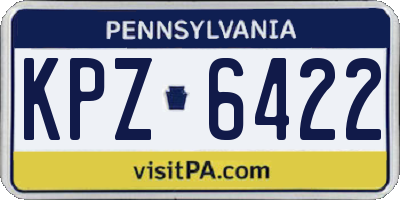 PA license plate KPZ6422