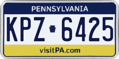 PA license plate KPZ6425