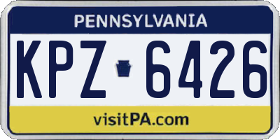 PA license plate KPZ6426
