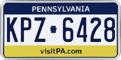 PA license plate KPZ6428