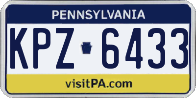PA license plate KPZ6433