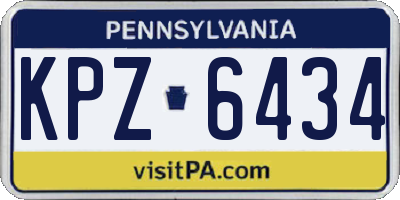 PA license plate KPZ6434