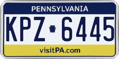 PA license plate KPZ6445