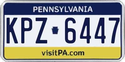 PA license plate KPZ6447