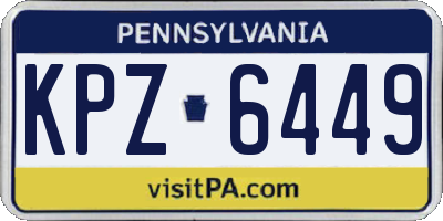 PA license plate KPZ6449