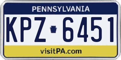 PA license plate KPZ6451