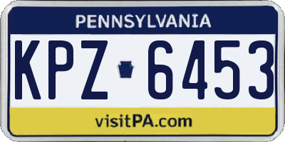 PA license plate KPZ6453