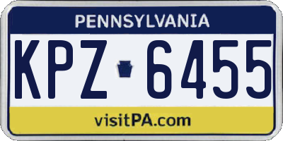 PA license plate KPZ6455