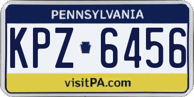 PA license plate KPZ6456