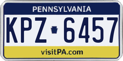 PA license plate KPZ6457