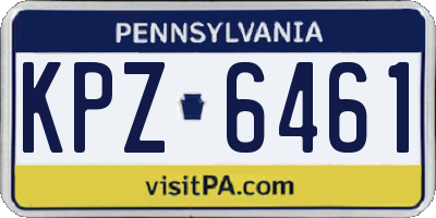 PA license plate KPZ6461