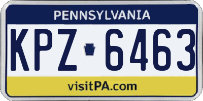 PA license plate KPZ6463